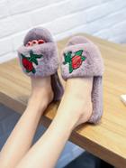 Romwe Floral Patch Decor Slippers