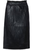 Romwe Romwe Black Pleated Pu Skirt