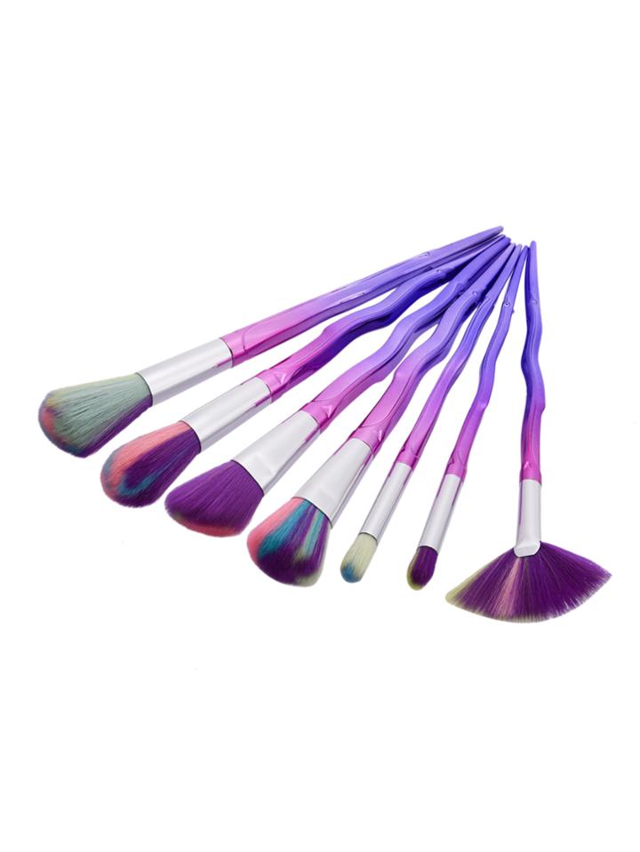 Romwe Ombre Asymmetrical Makeup Brush Set 7pcs