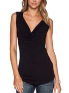 Romwe Black V Collar Sleeveless Long T-shirt