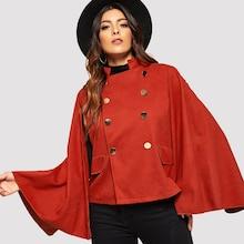 Romwe Double Breasted Tweed Coat
