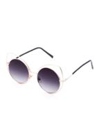 Romwe Gold Frame Purple Lens Cat Eye Sunglasses