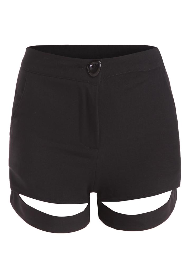 Romwe Cut Out Slim Shorts