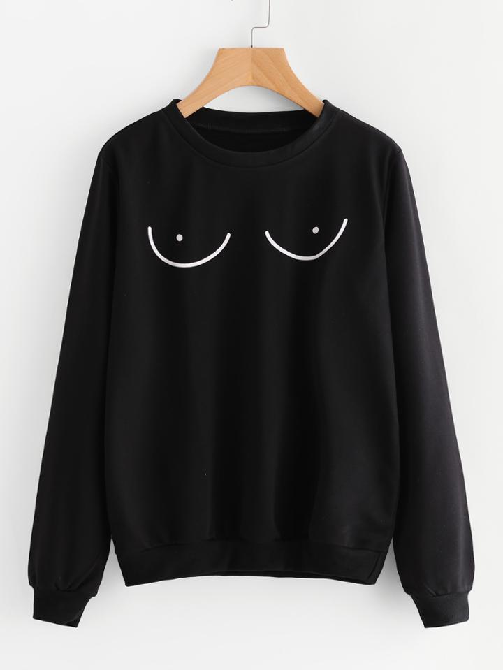 Romwe Graphic Print Sweatshirt