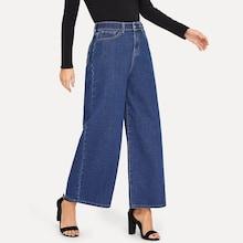 Romwe Slant Pocket Wide Leg Jeans