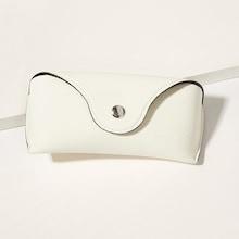Romwe Button Detail Solid Glasses Bag