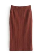 Romwe Back Slit Rib-knit Skirt