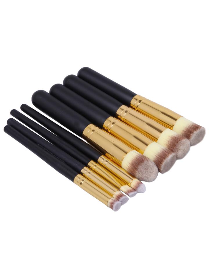 Romwe Gold Black 5pcs Makeup Brushs