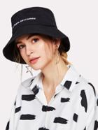Romwe Embroidered Bucket Hat