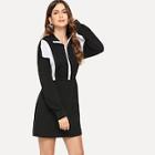 Romwe Colorblock Zip Front Dress