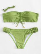 Romwe Detachable Straps Elastic Bikini Set