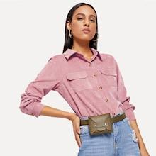 Romwe Pocket Decoration Collar Blouse