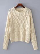 Romwe Cable Knit Jumper Sweater