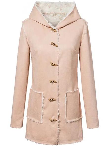Romwe Hooded Duffle Coat With Pockets