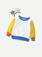 Romwe Contrast Trim Ripped Sleeve Pullover