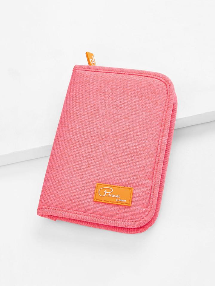 Romwe Logo Patch Canvas Wallet