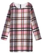 Romwe Check Print Woolen Dress