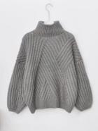 Romwe High Neck Chunky Knit Sweater