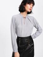 Romwe Metal Button Front Blouse
