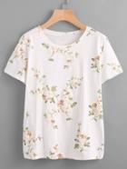 Romwe All Over Floral Printed Random Tee