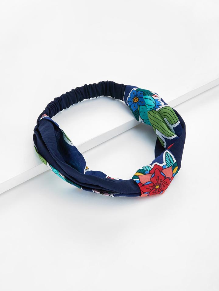Romwe Calico Print Elastic Headband