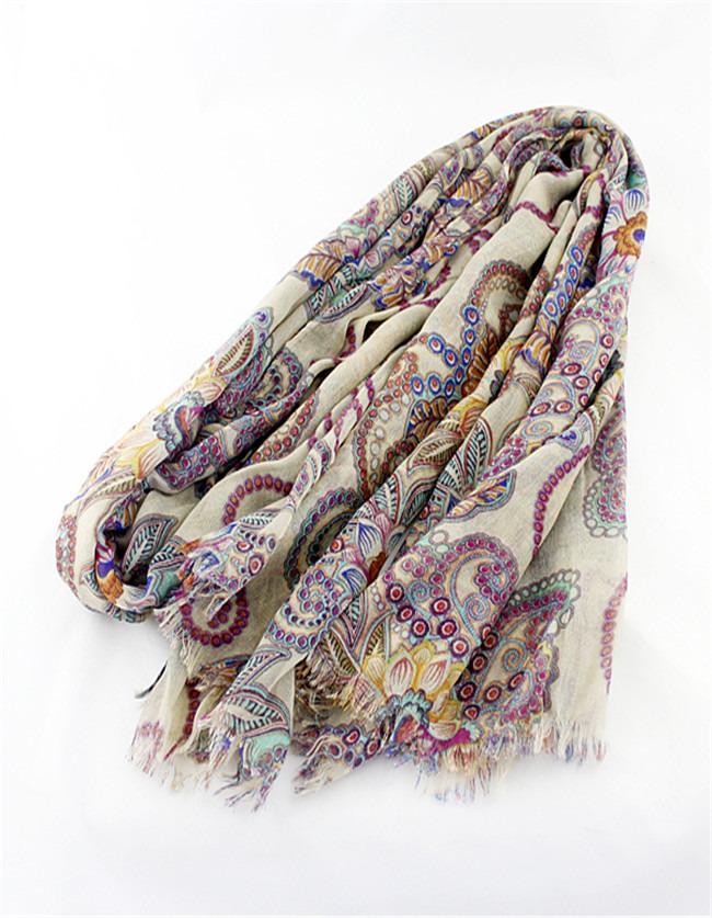 Romwe Yellow Vintage Floral Tassel Scarves