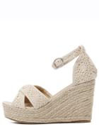Romwe Crisscross Crochet Straps Espadrilles Wedges