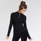 Romwe Half Zip Plain Slim Tee