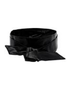 Romwe Wide Obi Wrap Belt - Black