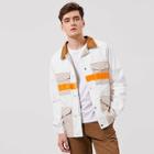 Romwe Guys Multi Pocket Color Block Jacket