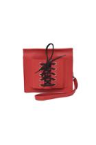 Romwe Lace Up Detail Clutch Bag