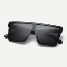 Romwe Guys Plain Frame Flat Top Sunglasses