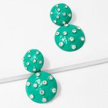 Romwe Tiered Round Drop Earrings