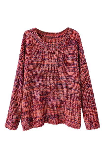 Romwe Round Neck Loose Jumper