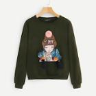 Romwe Patch Detail Figure Print Pullover