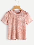 Romwe Split Back Velvet Tee