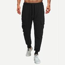 Romwe Guys Pocket Decoration Solid Pants