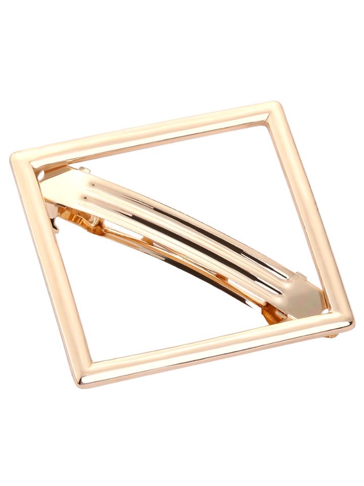 Romwe Golden Geometric Hair Clip