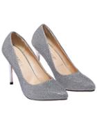Romwe Silver High Heel Sparkle Shoes