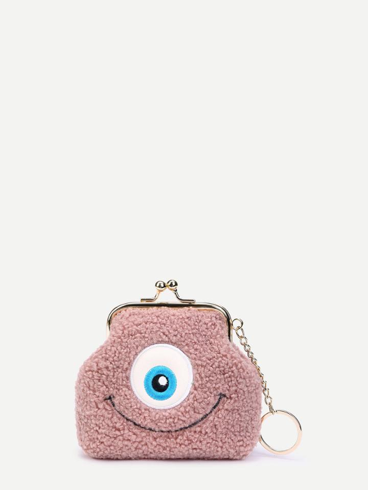 Romwe Eye Pattern Kiss Lock Purse