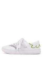 Romwe White Round Toe Hollow Mesh Lace-up Thick-soled Sneakers