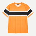 Romwe Guys Color-block Striped-panel Tee