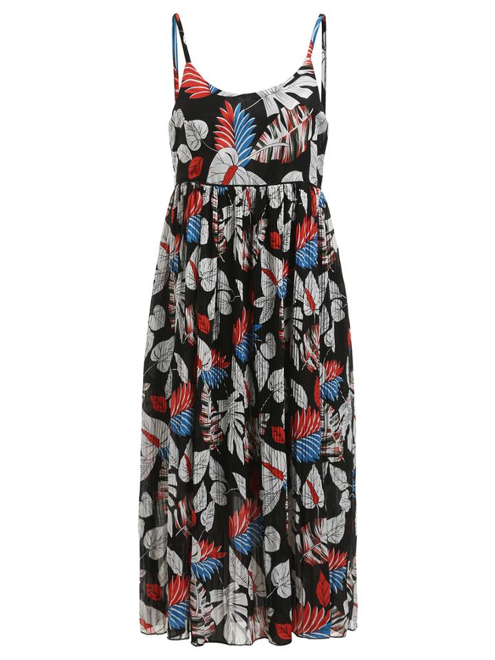 Romwe Flower Print Chiffon Cami Dress