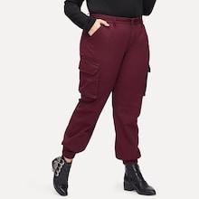 Romwe Plus Dual Pocket Elastic Hem Jeans