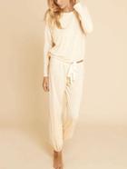Romwe Beige Strap Decorated Top With Pants