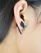 Romwe Gothic Punk Style Black Axe Shape Unique Stud Earrings