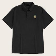 Romwe Guys Pineapple Print Polo Shirt