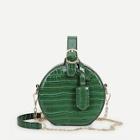 Romwe Croc Pattern Round Chain Bag