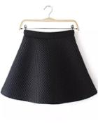 Romwe Elastic Waist A-line Skirt