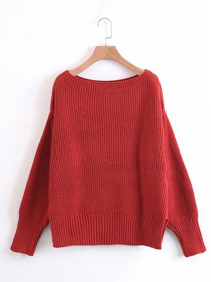 Romwe Drop Shoulder Slit Side Jumper